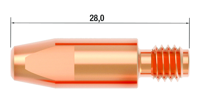Контактный наконечник M6х28 мм CuCrZr D 0.8 мм 25 шт Fubag